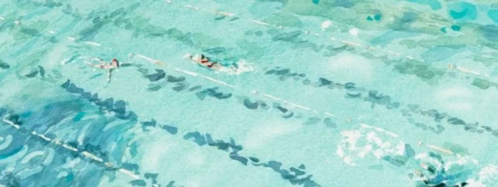 Bondi Baths — watercolour by Kathryn Fletcher